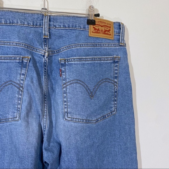 Levi's Wedgie Skinny High Rise Waisted Jeans Distressed Hole Knee 32 - Picture 4 of 6